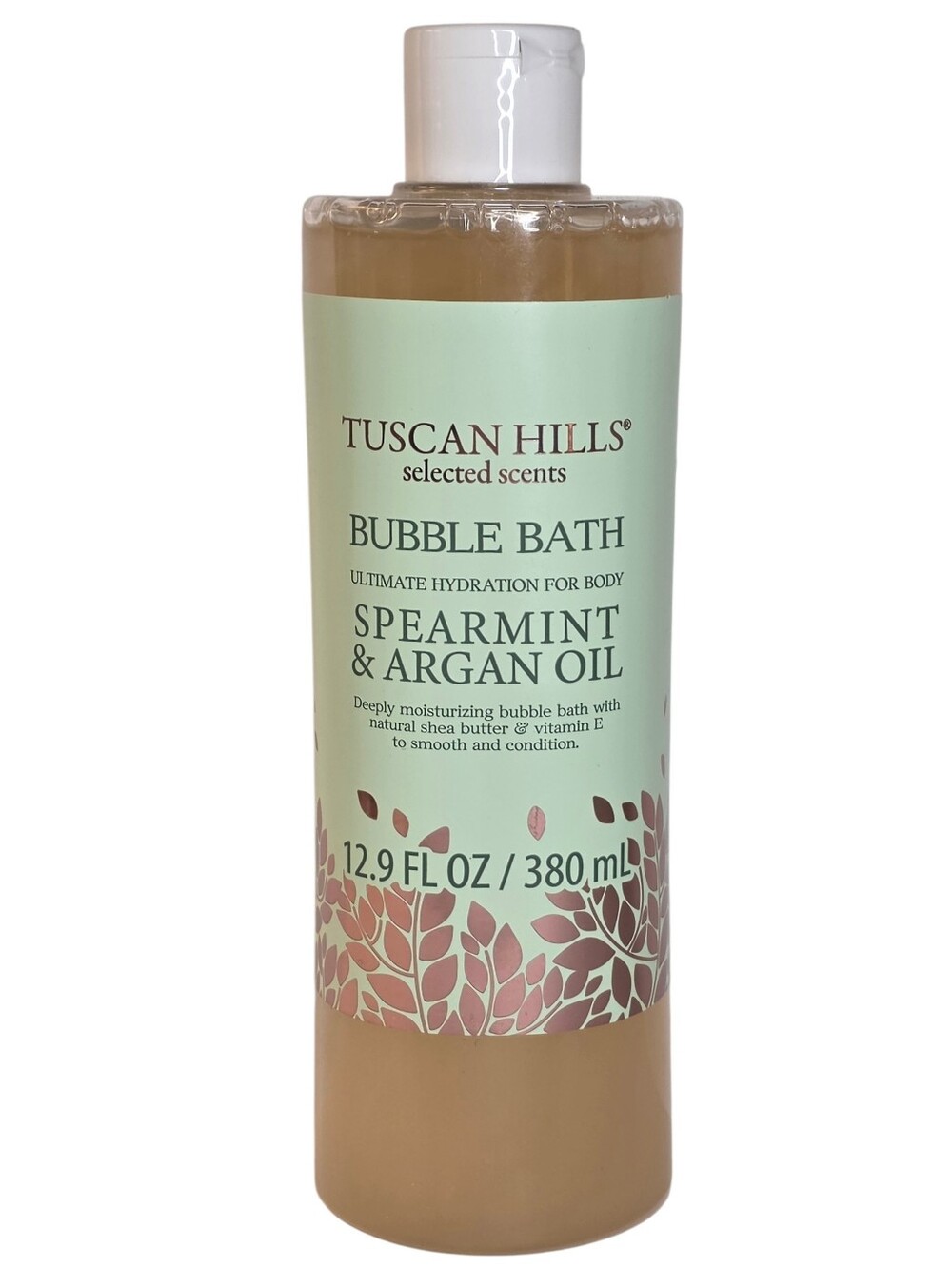 Tuscan Hills Bubble Bath Spearmint & Argan Oil Body Skincare Full Size Bottle